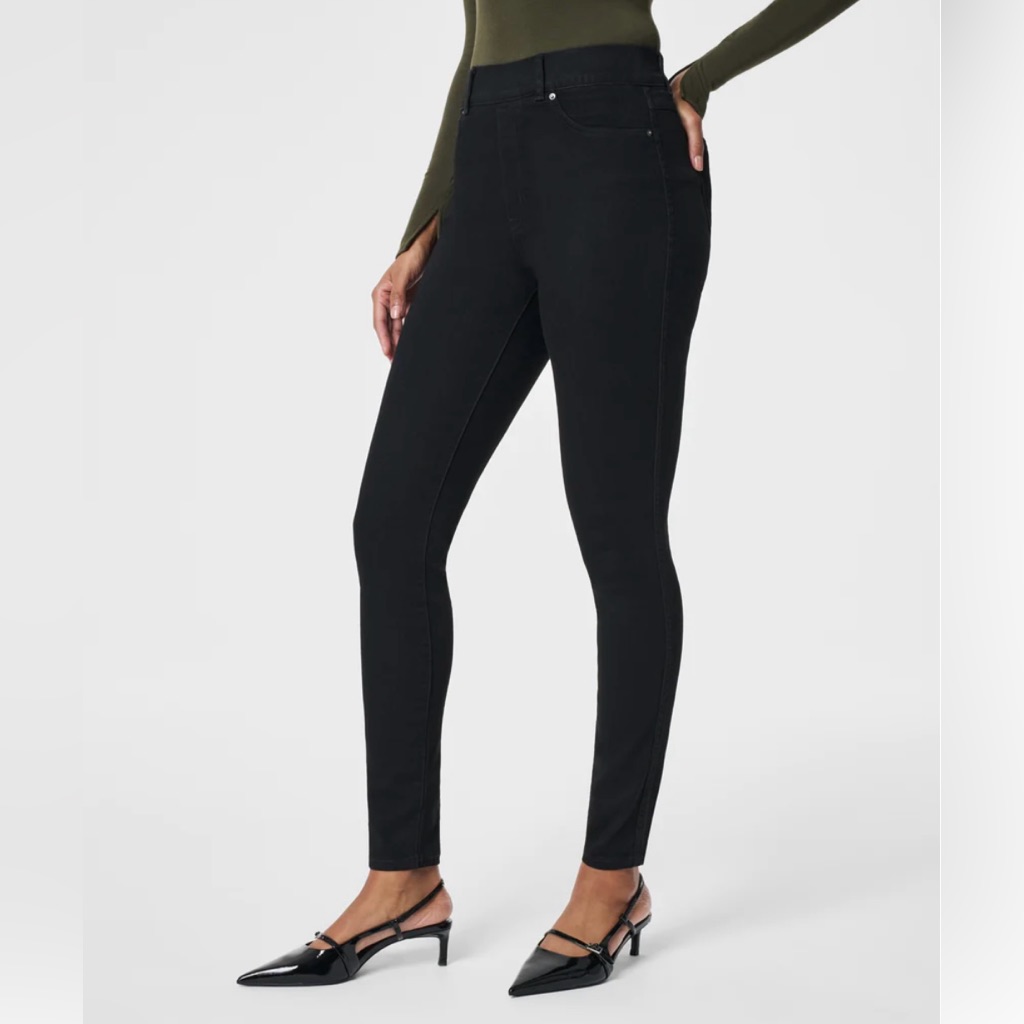 Spanx Small Tall Black Pull On Jean Leggings. Slimming.